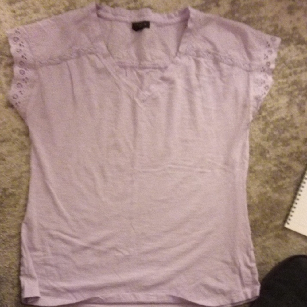 Talbots Purple Polo Collar Blouse